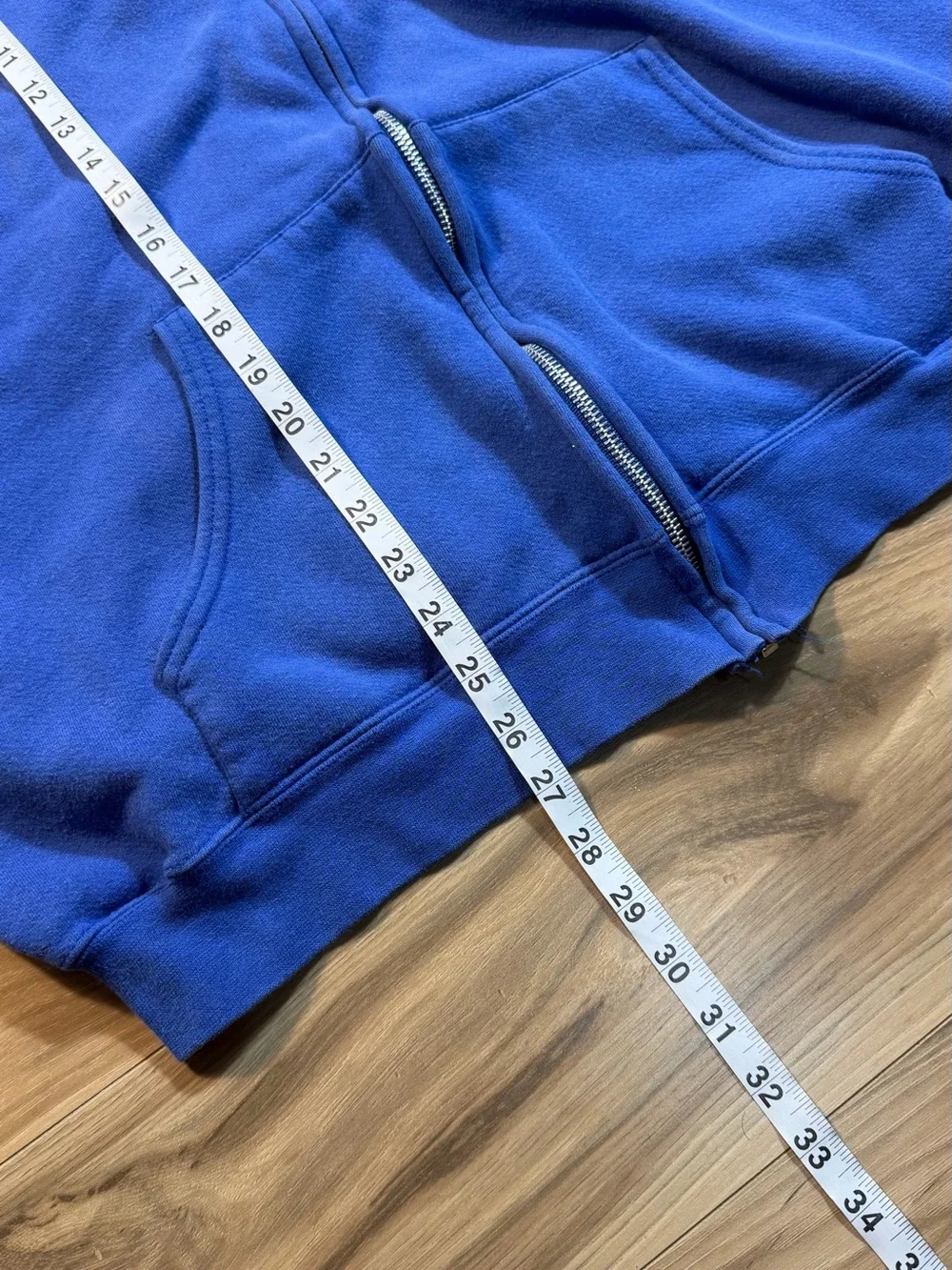 Cheetah Men's Blue Fleece Full Zip Hooded Hoodie Solid Long Sleeve XXL